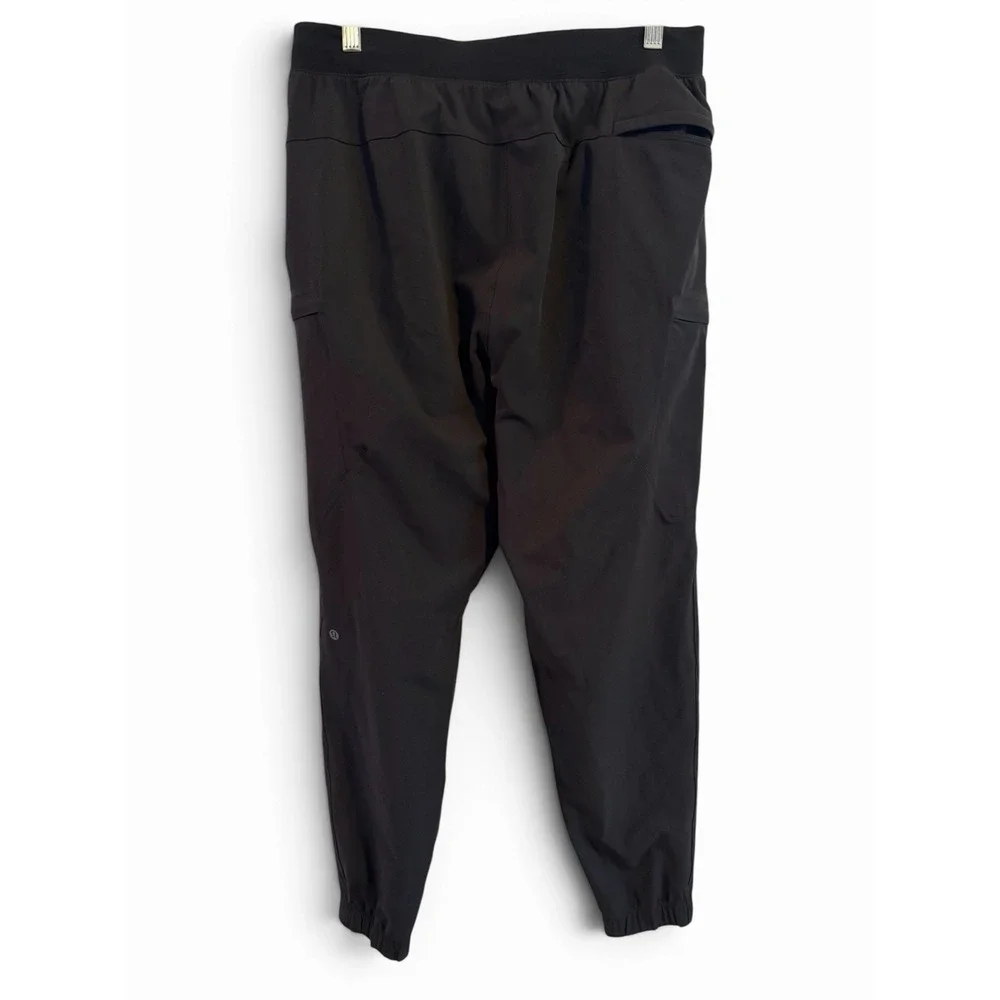 Lululemon Mens M Black Jogger Pants Drawstring Zip Pocket Tapered Athletic Sport